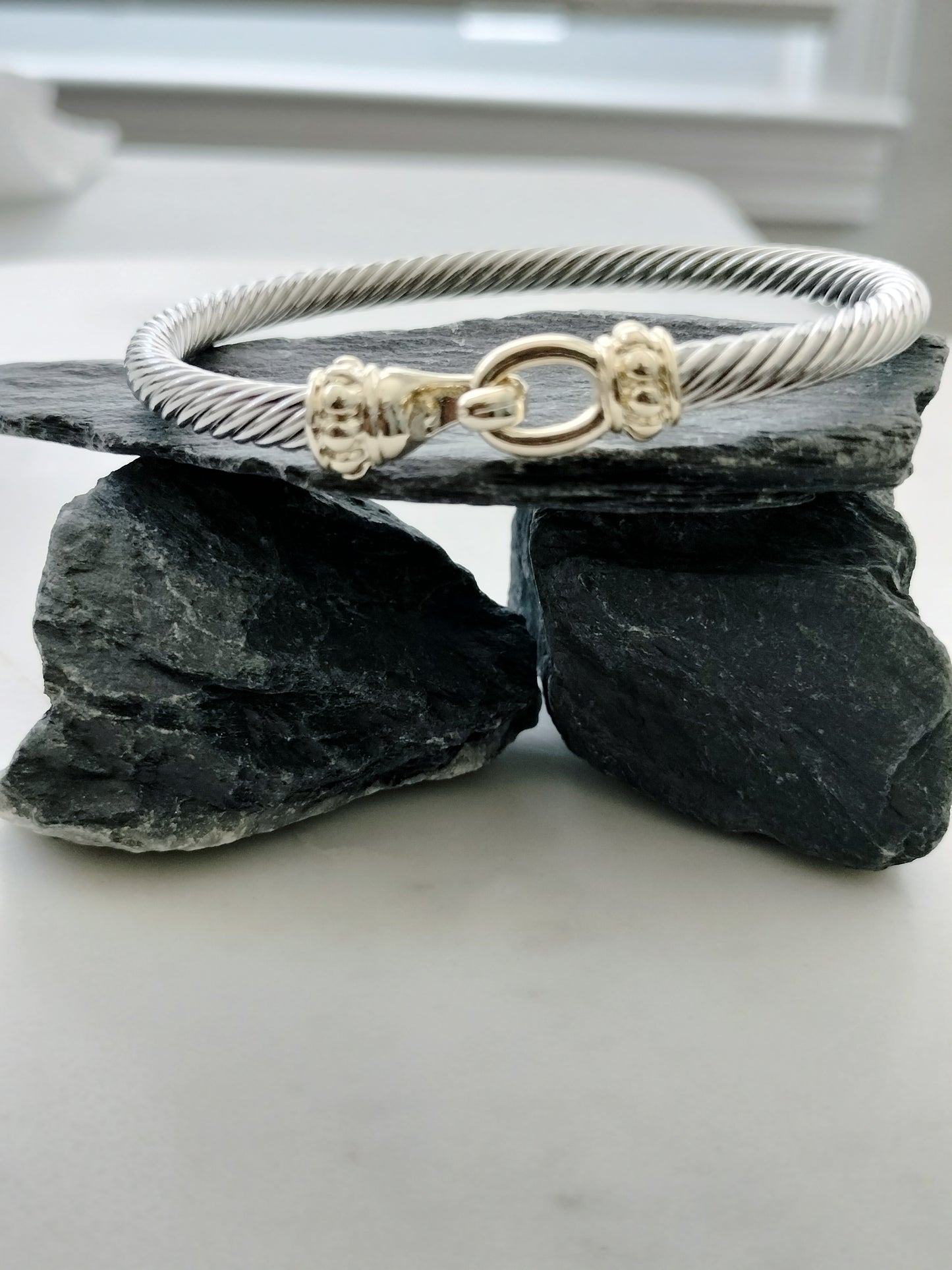 Silver and Gold simulated hook bracelet
