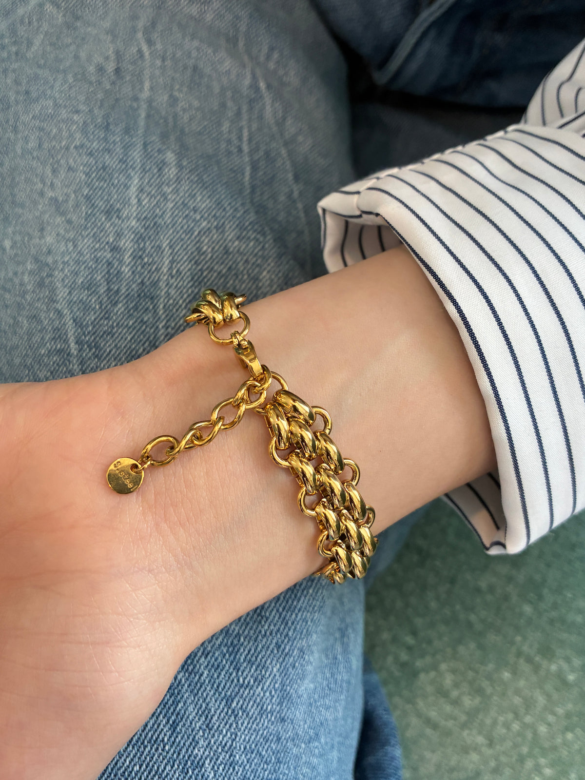 Double belcher link bracelet