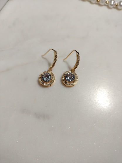 Complete circle crystal earrings 14k gold plated