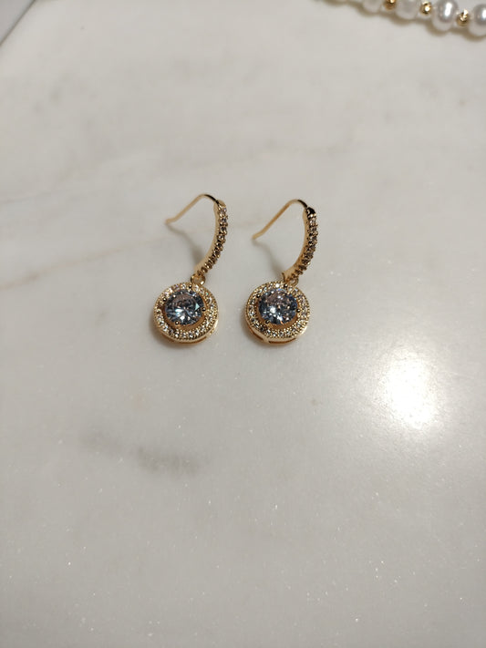 Complete circle cubic zirconia earrings 14k gold plated