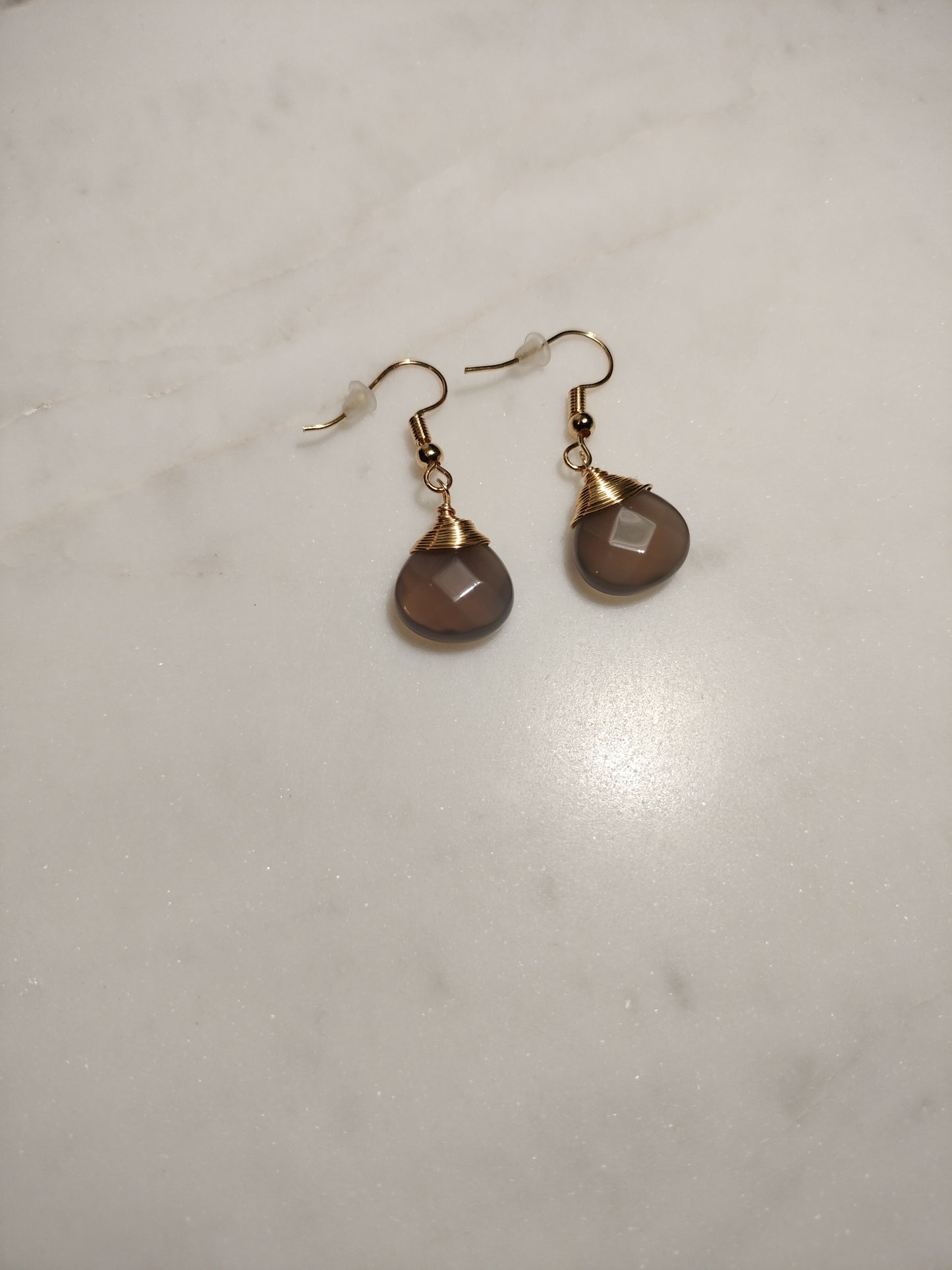 Chalcedony drop earrings