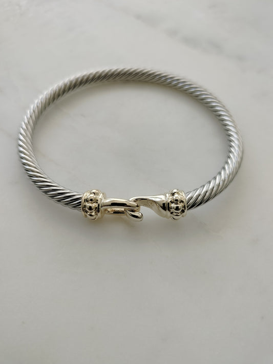 Silver and Gold simulated hook bracelet