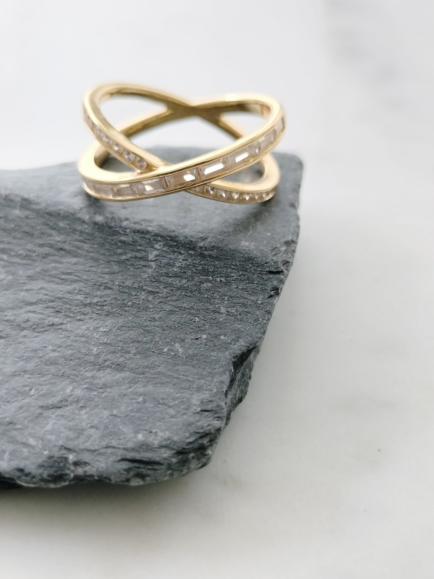 925 sterling silver infinite bands 18 karat gold plated ring