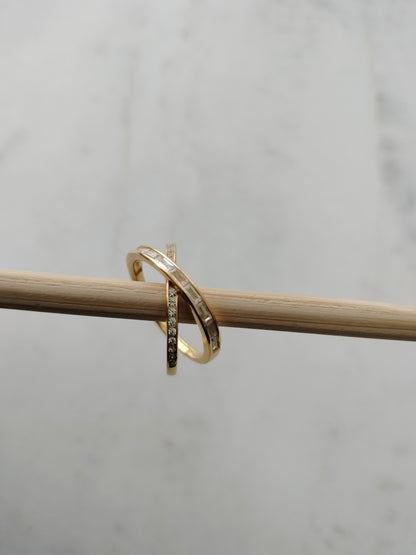 925 sterling silver infinite band 18K gold triple plated ring. (Vermeil) Size 7