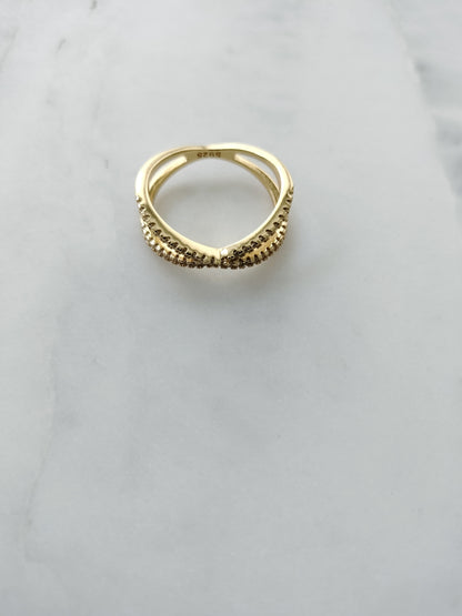 925 Sterling silver infinite bands 18 karat gold-plated ring with crystal stones