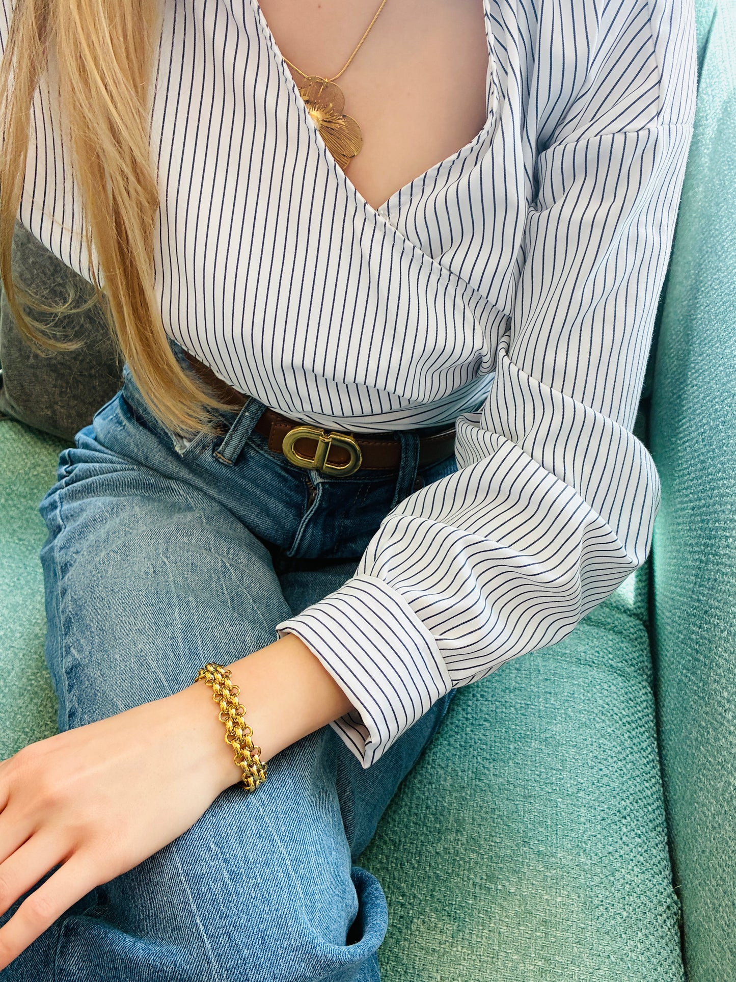 Double belcher link bracelet