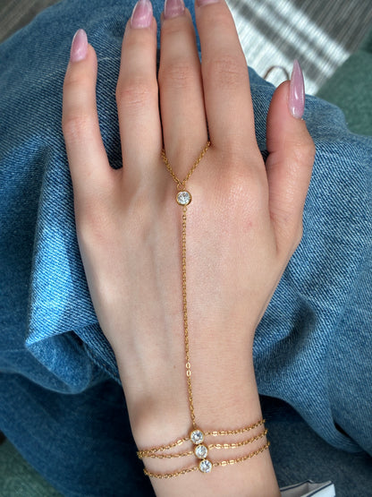 Crystal hand chain bracelet