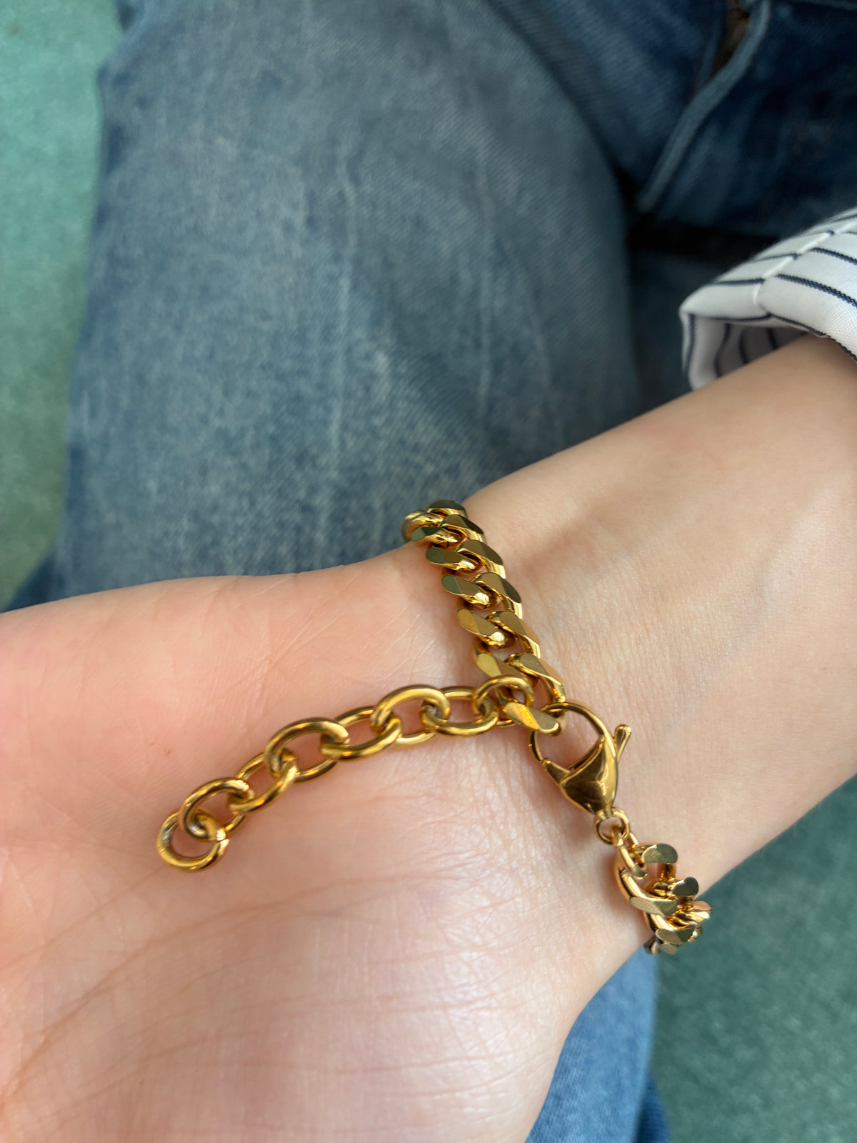 Double belcher link bracelet
