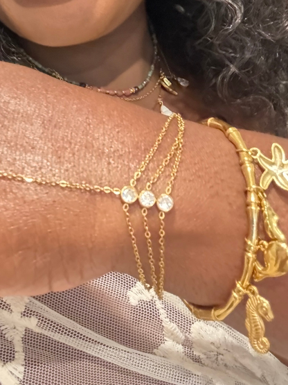 Crystal hand chain bracelet