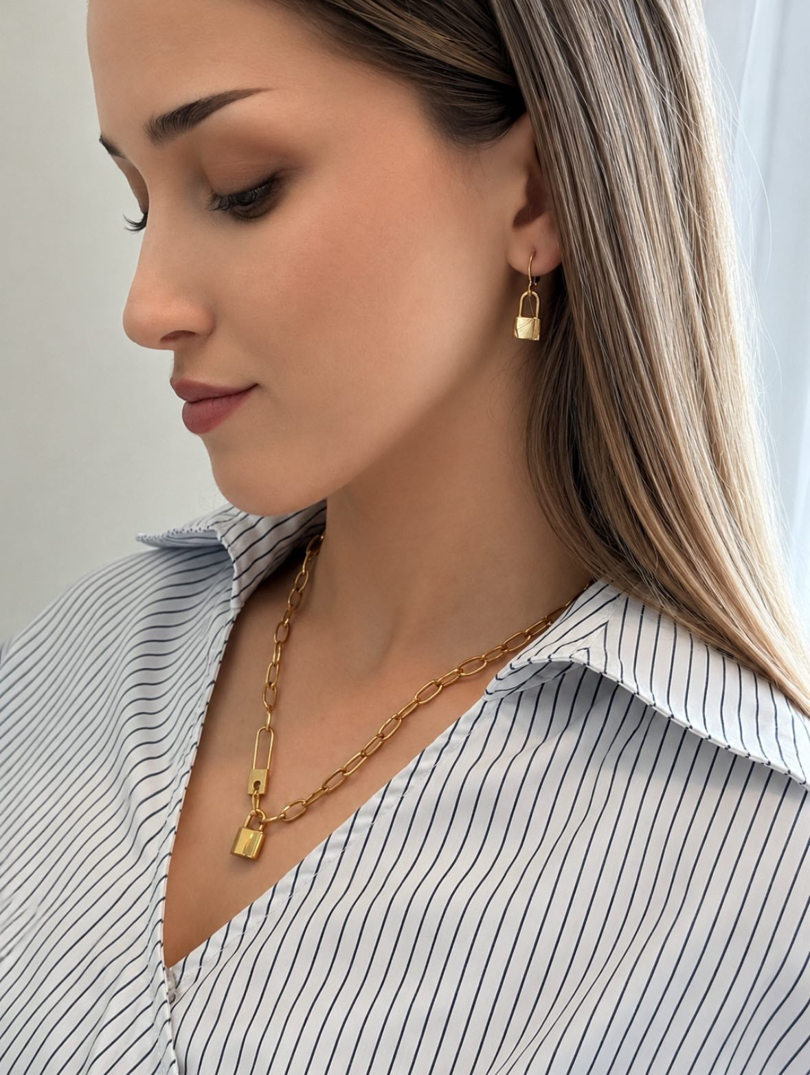 Love lock paperclip necklace