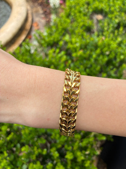 Double curb linked bracelet
