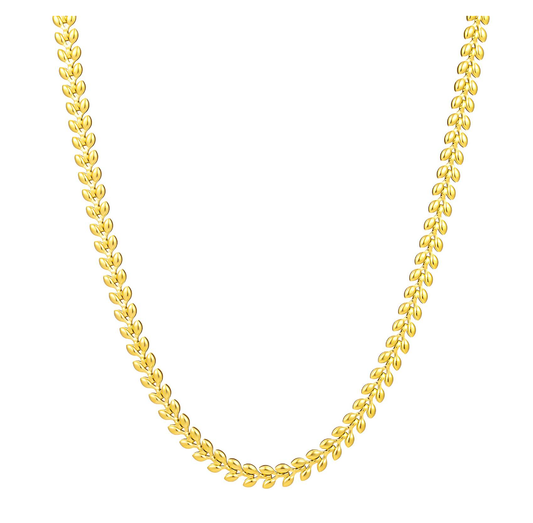 🌿 Leaves necklace.18 Karat gold triple plated stainless steel.